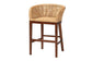 bali & pari Papua Modern Bohemian Natural Rattan and Walnut Brown Acacia Wood Counter Stool FredCo