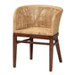 bali & pari Papua Modern Bohemian Natural Rattan and Walnut Brown Acacia Wood Dining Chair FredCo