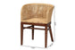 bali & pari Papua Modern Bohemian Natural Rattan and Walnut Brown Acacia Wood Dining Chair FredCo