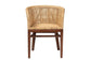 bali & pari Papua Modern Bohemian Natural Rattan and Walnut Brown Acacia Wood Dining Chair FredCo