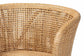 bali & pari Papua Modern Bohemian Natural Rattan and Walnut Brown Acacia Wood Dining Chair FredCo