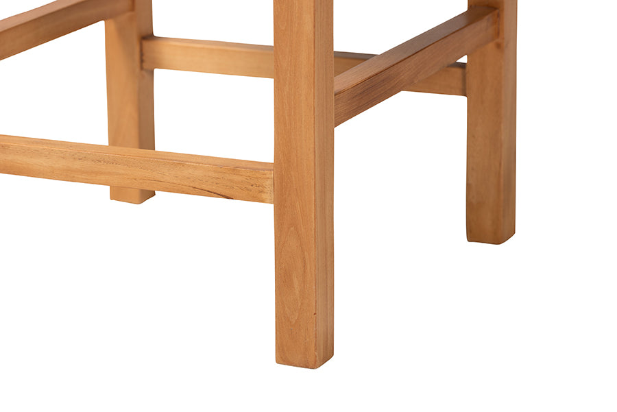 Closeup of light wood chair legs, sturdy furniture from FredCo International