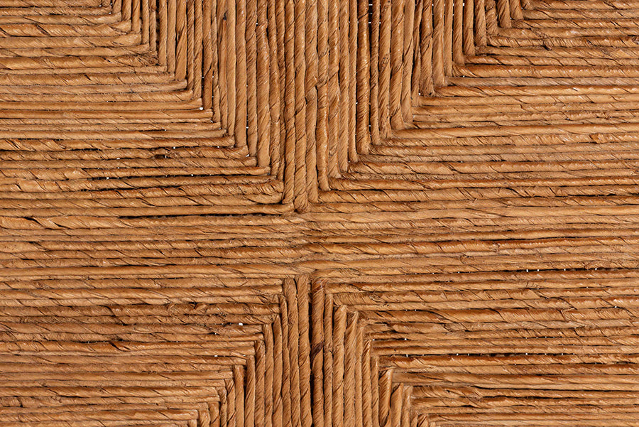 Close-up of woven rope furniture texture in a square geometric pattern, FredCo International