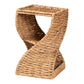bali & pari Pelleas Modern Bohemian Natural Brown Seagrass and Wood End Table FredCo