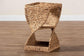 bali & pari Pelleas Modern Bohemian Natural Brown Seagrass and Wood End Table FredCo