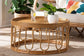 bali & pari Phoenix Modern Bohemian Light Honey Rattan Coffee Table FredCo