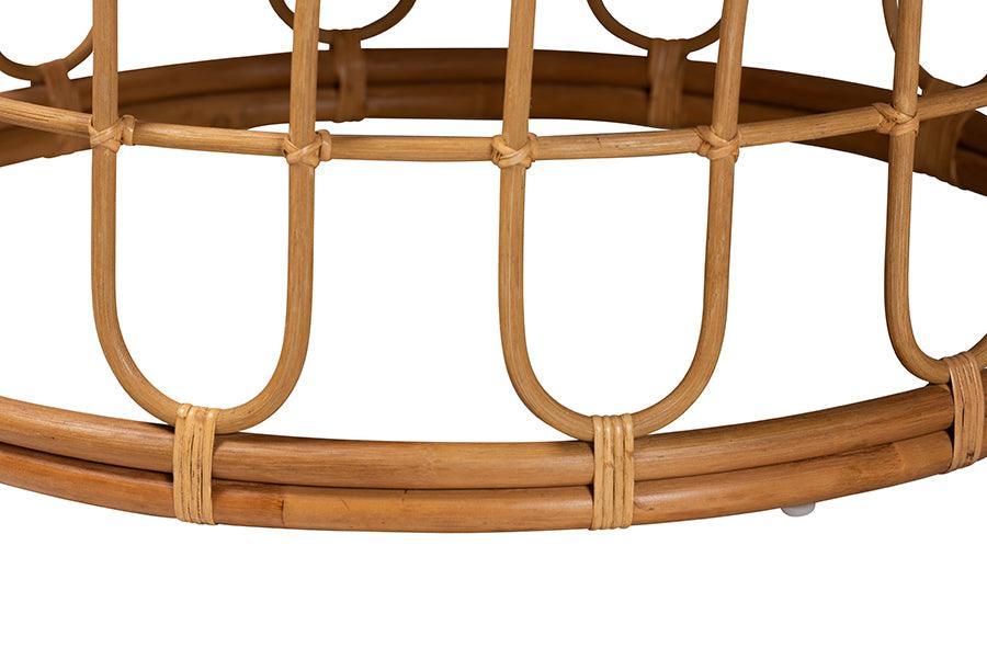bali & pari Phoenix Modern Bohemian Light Honey Rattan Coffee Table FredCo