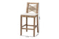 bali & pari Poltak Modern Bohemian Grey Natural Kubu Rattan and Mahogany Wood Counter Stool FredCo