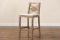 bali & pari Poltak Modern Bohemian Grey Natural Kubu Rattan and Mahogany Wood Counter Stool FredCo