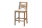 bali & pari Poltak Modern Bohemian Grey Natural Kubu Rattan and Mahogany Wood Counter Stool FredCo