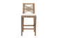 bali & pari Poltak Modern Bohemian Grey Natural Kubu Rattan and Mahogany Wood Counter Stool FredCo