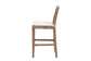 bali & pari Poltak Modern Bohemian Grey Natural Kubu Rattan and Mahogany Wood Counter Stool FredCo