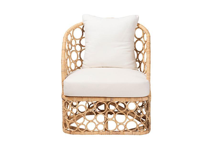 bali & pari Prisca Bohemian Light Honey Rattan Accent Chair FredCo