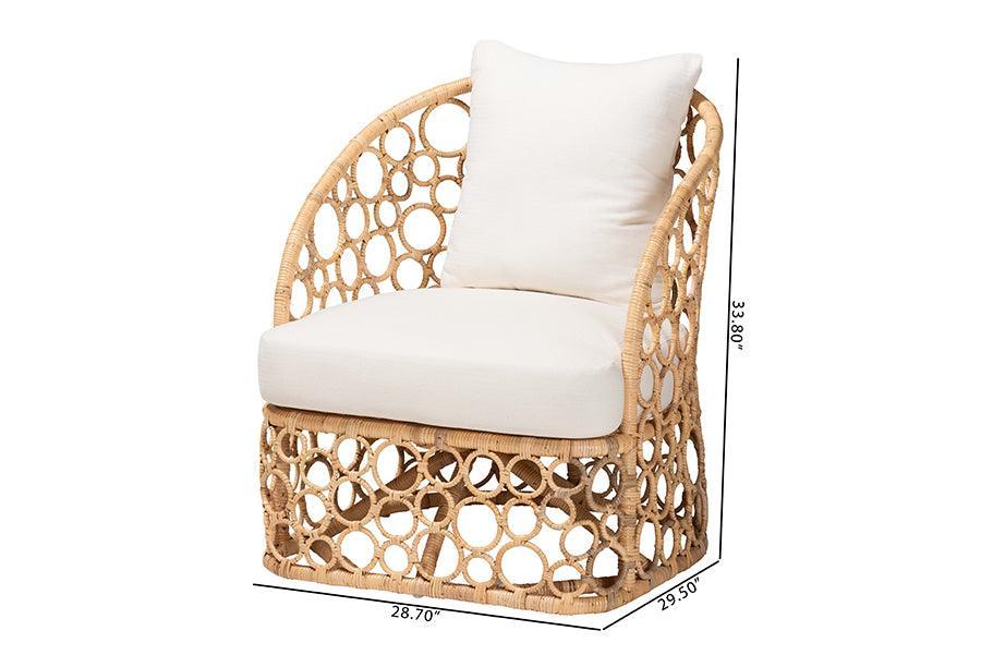 bali & pari Prisca Bohemian Light Honey Rattan Accent Chair FredCo