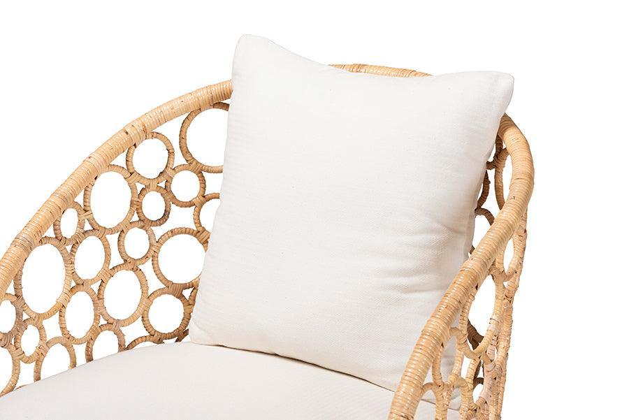 bali & pari Prisca Bohemian Light Honey Rattan Accent Chair FredCo