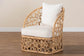 bali & pari Prisca Bohemian Light Honey Rattan Accent Chair FredCo