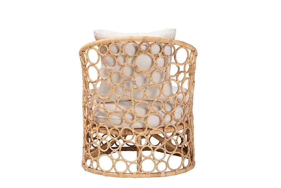 bali & pari Prisca Bohemian Light Honey Rattan Accent Chair FredCo