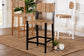 bali & pari Prita Bohemian Paper Loom and Black Mahogany Wood Bar Stool FredCo