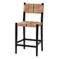 bali & pari Prita Bohemian Paper Loom and Black Mahogany Wood Bar Stool FredCo