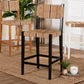 bali & pari Prita Bohemian Paper Loom and Black Mahogany Wood Bar Stool FredCo