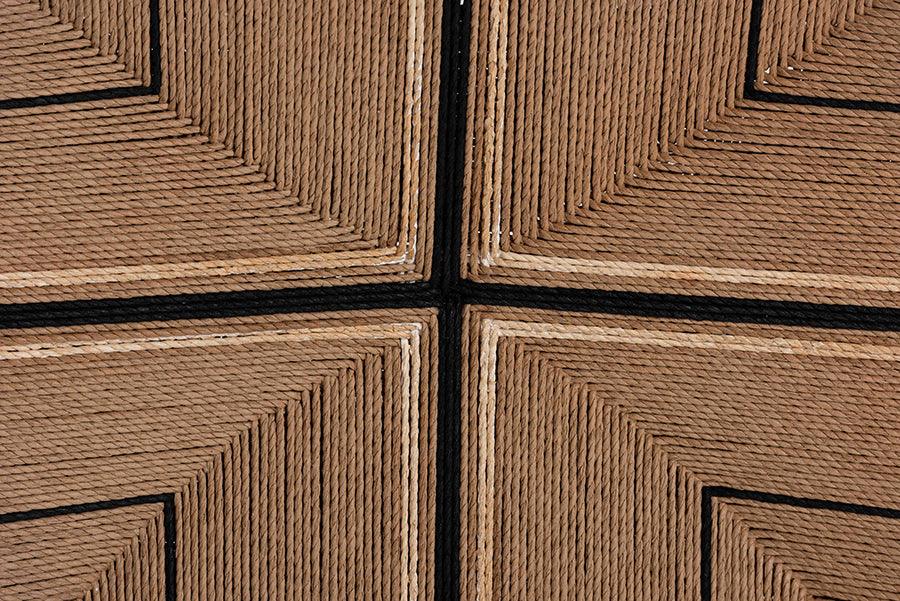 bali & pari Prita Bohemian Paper Loom and Black Mahogany Wood Bar Stool FredCo