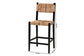 bali & pari Prita Bohemian Paper Loom and Black Mahogany Wood Bar Stool FredCo
