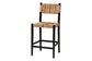 bali & pari Prita Bohemian Paper Loom and Black Mahogany Wood Bar Stool FredCo