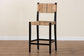 bali & pari Prita Bohemian Paper Loom and Black Mahogany Wood Bar Stool FredCo