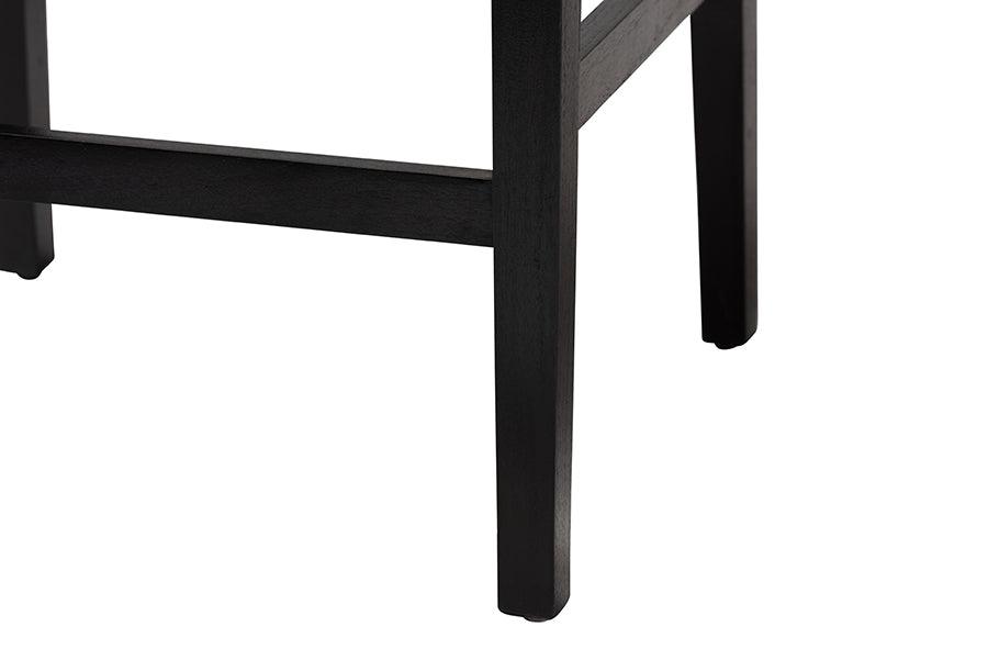 bali & pari Prita Bohemian Paper Loom and Black Mahogany Wood Bar Stool FredCo