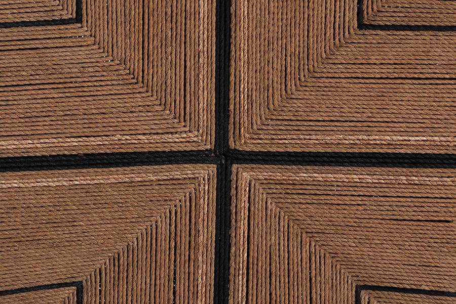 bali & pari Prita Bohemian Paper Loom and Black Mahogany Wood Dining Chair FredCo