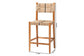 bali & pari Prita Bohemian Paper Loom and Natural Mahogany Wood Bar Stool FredCo