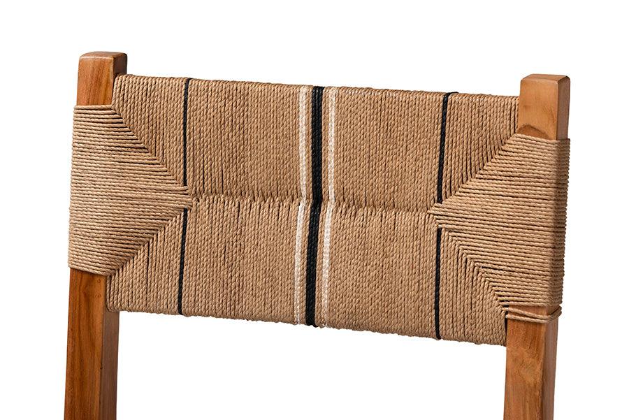 bali & pari Prita Bohemian Paper Loom and Natural Mahogany Wood Counter Stool FredCo