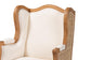 bali & pari Rachana Traditional French Beige Fabric and Honey Oak Finished Wood Accent Chair FredCo