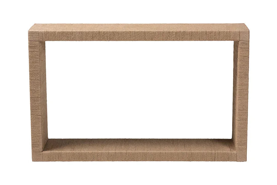 bali & pari Rajiya Handwoven Jute Console Table - Rectangular Open-Frame Entryway Table with Natural Texture, Minimalist Coastal Boho Accent for Living Room or Hallway Décor FredCo