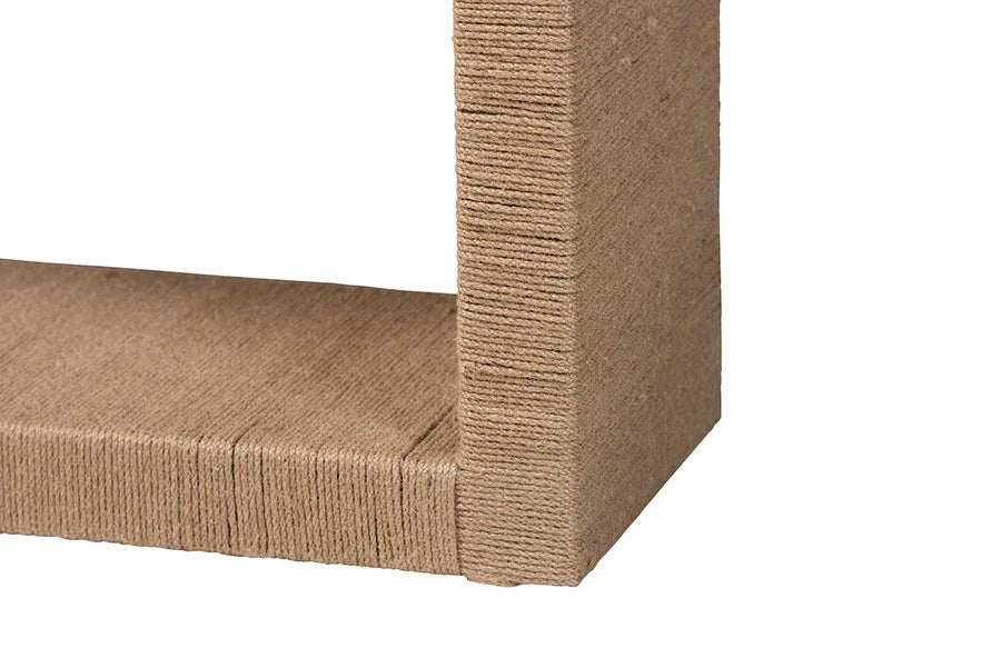 bali & pari Rajiya Handwoven Jute Console Table - Rectangular Open-Frame Entryway Table with Natural Texture, Minimalist Coastal Boho Accent for Living Room or Hallway Décor FredCo