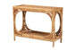 bali & pari Ramona Modern Bohemian Light Honey Rattan Console Table FredCo