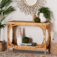 bali & pari Ramona Modern Bohemian Light Honey Rattan Console Table FredCo