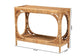 bali & pari Ramona Modern Bohemian Light Honey Rattan Console Table FredCo