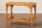 bali & pari Ramona Modern Bohemian Light Honey Rattan Console Table FredCo