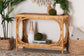 bali & pari Ramona Modern Bohemian Light Honey Rattan Console Table FredCo