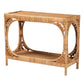 bali & pari Ramona Modern Bohemian Light Honey Rattan Console Table FredCo