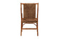 Rustic woven rattan dining chair with wooden frame, perfect for home furniture decor.