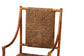 Handwoven rattan armchair with natural wood frame, modern rustic home furniture