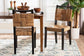 bali & pari Raniya Handwoven Seagrass Dining Chair Set of 2- Solid Mango Wood Frame with Woven Seat and Backrest, Rustic Boho Style Kitchen or Dining Room Seating, Black FredCo