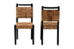 bali & pari Raniya Handwoven Seagrass Dining Chair Set of 2- Solid Mango Wood Frame with Woven Seat and Backrest, Rustic Boho Style Kitchen or Dining Room Seating, Black FredCo
