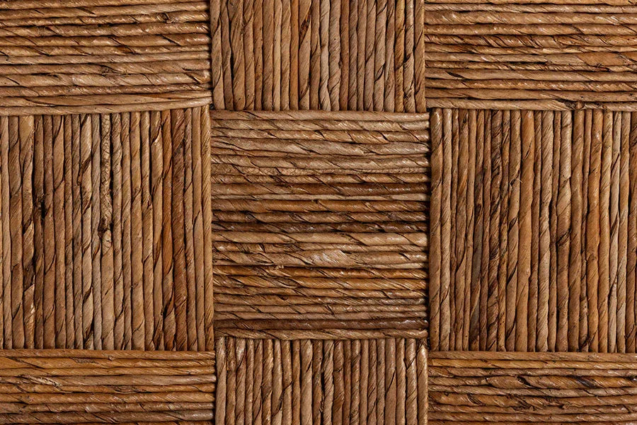 bali & pari Raniya Handwoven Seagrass Dining Chair Set of 2- Solid Mango Wood Frame with Woven Seat and Backrest, Rustic Boho Style Kitchen or Dining Room Seating, Black FredCo