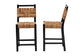 bali & pari Raniya Seagrass Counter Stool Set of 2 - Solid Mango Wood Frame with Woven Seat and Backrest, Rustic Boho Style Dining or Kitchen Island Seating, Black FredCo