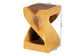 bali & pari Rapha Hand-carved Suar Wood Side Table with Shelf - Sculptural Accent Table with Twist Design, Modern Boho Style for Living Room or Bedroom FredCo