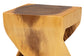 bali & pari Rapha Hand-carved Suar Wood Side Table with Shelf - Sculptural Accent Table with Twist Design, Modern Boho Style for Living Room or Bedroom FredCo