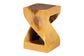 bali & pari Rapha Hand-carved Suar Wood Side Table with Shelf - Sculptural Accent Table with Twist Design, Modern Boho Style for Living Room or Bedroom FredCo